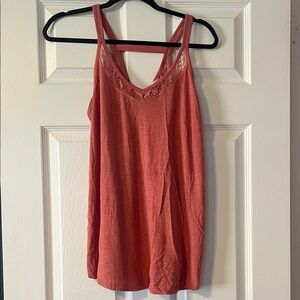 Hippie Rose Coral Lace Trim Tank Top